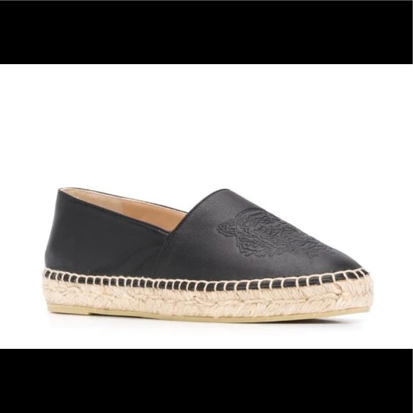KENZO Black Leather Espadrille SIZE 9 - Picture 5 of 5